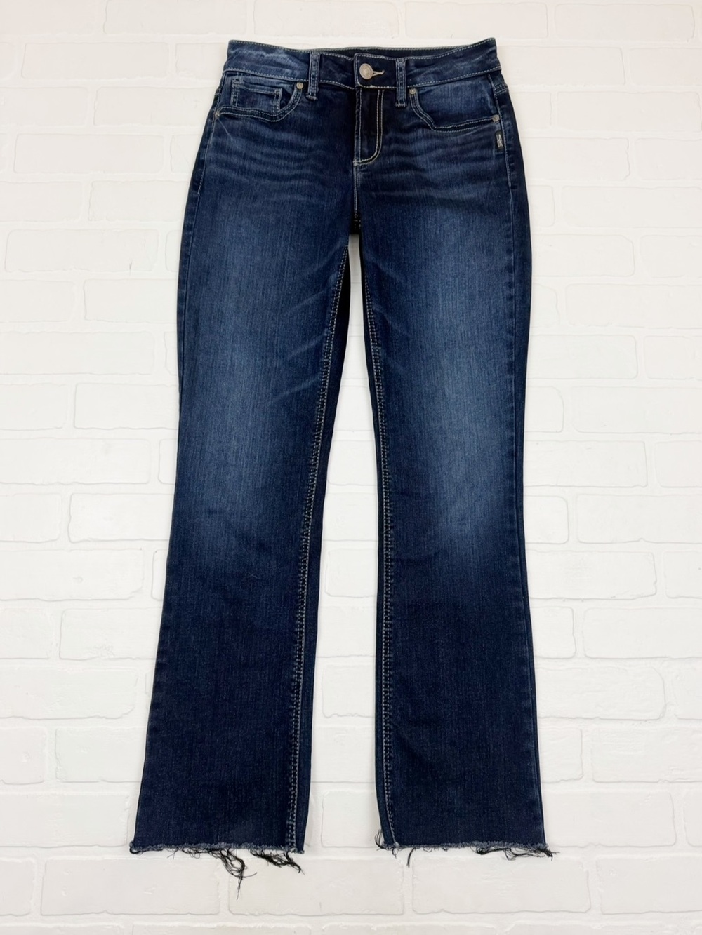 Silver Suki Slim Boot Cut Jeans Blue Dark Wash Size 28